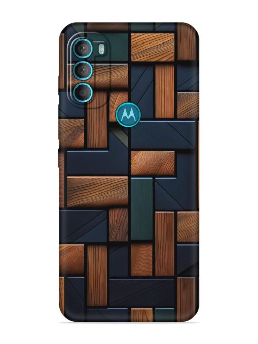 Wooden Background Cubes Embossed Soft Silicone Case for Motorola Moto G71 (5G)