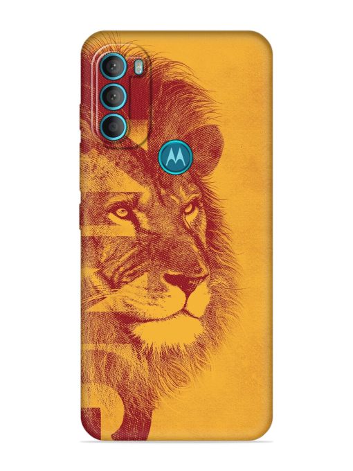 Gold Lion Crown Art Embossed Soft Silicone Case for Motorola Moto G71 (5G)