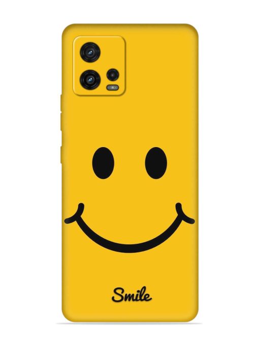 Yellow Smiley Embossed Soft Silicone Case for Motorola Moto G72 Zapvi