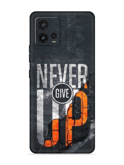 Never Give Up Embossed Soft Silicone Case for Motorola Moto G72 Zapvi