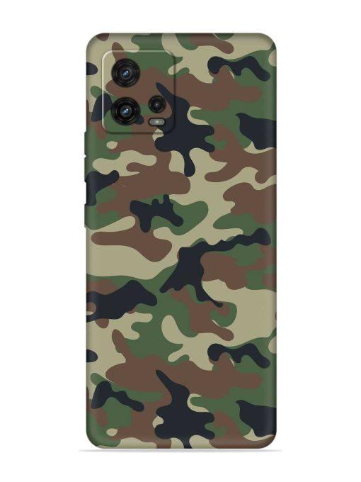 Army Military Camouflage Dark Green Embossed Soft Silicone Case for Motorola Moto G72