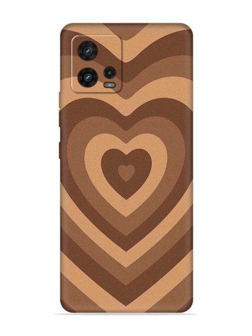 Brown Heart Embossed Soft Silicone Case for Motorola Moto G72