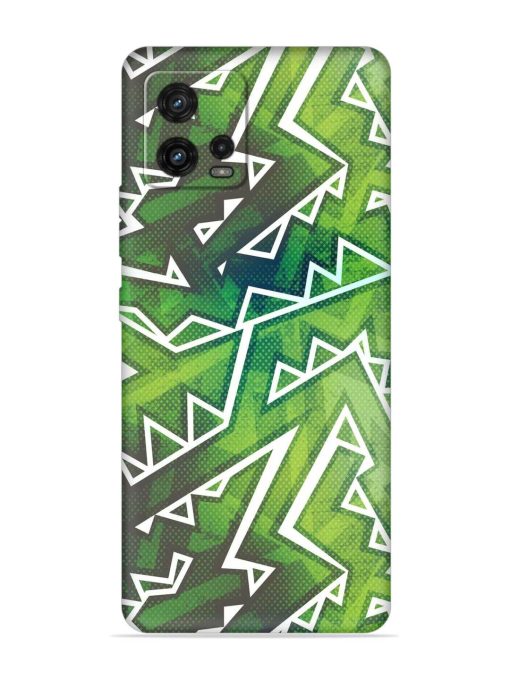 Green Graffiti Seamless Embossed Soft Silicone Case for Motorola Moto G72 Zapvi