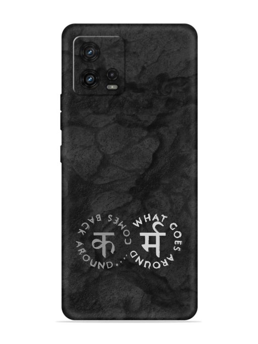 Karma Hindi Word Embossed Soft Silicone Case for Motorola Moto G72