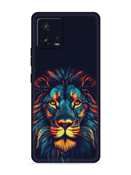 Colorful Lion Embossed Soft Silicone Case for Motorola Moto G72 Zapvi