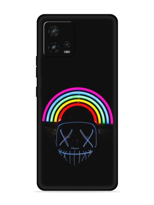 Mask Rainbow Embossed Soft Silicone Case for Motorola Moto G72