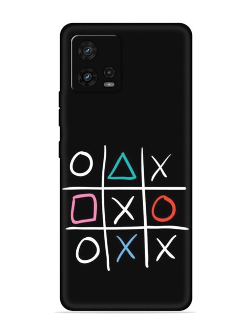 Super Neon Tic-Tac-Toe Embossed Soft Silicone Case for Motorola Moto G72 Zapvi