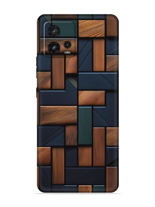 Wooden Background Cubes Embossed Soft Silicone Case for Motorola Moto G72 Zapvi