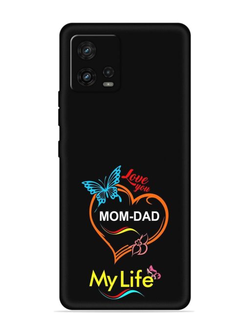 Love You Mom Dad Embossed Soft Silicone Case for Motorola Moto G72