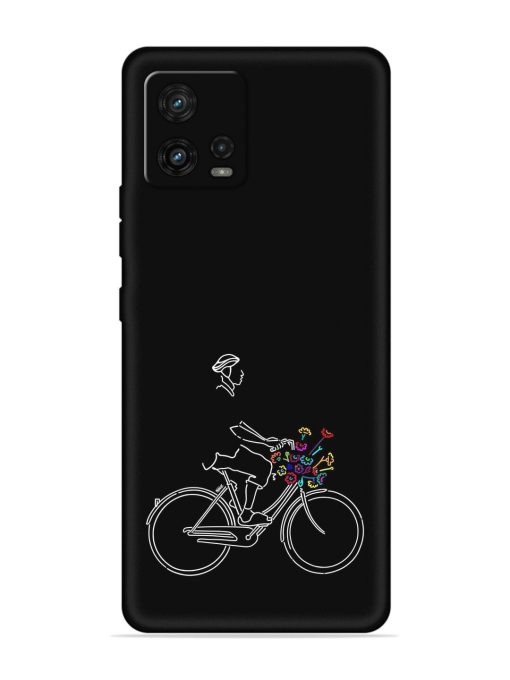 Minimalist Cycle Art Embossed Soft Silicone Case for Motorola Moto G72