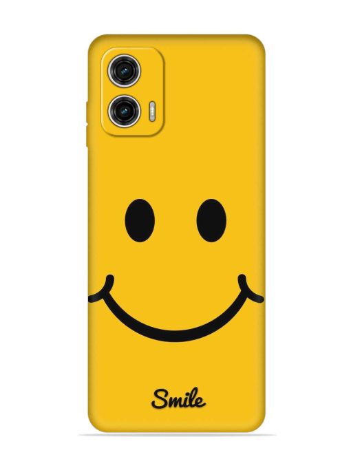 Yellow Smiley Embossed Soft Silicone Case for Motorola Moto G73 (5G)