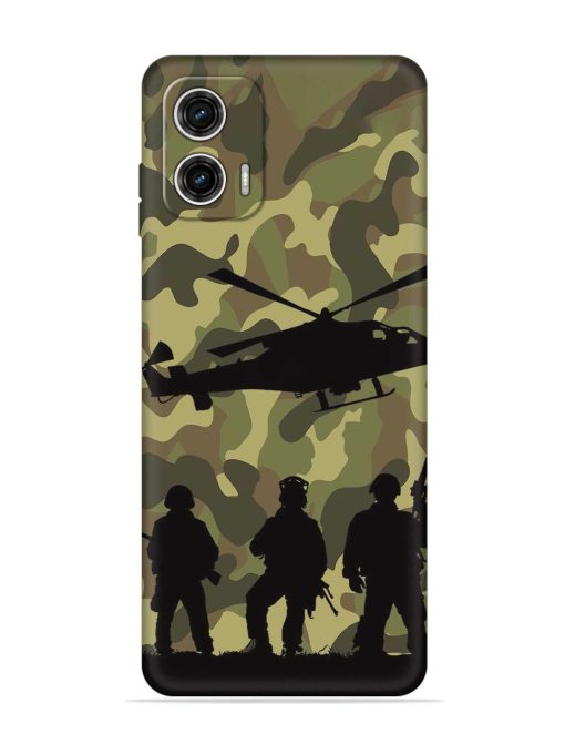 Army Heros Embossed Soft Silicone Case for Motorola Moto G73 (5G)