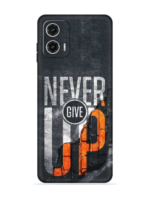 Never Give Up Embossed Soft Silicone Case for Motorola Moto G73 (5G)