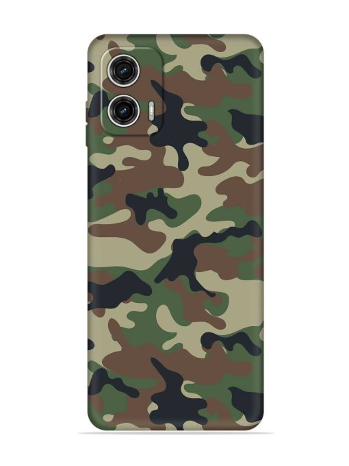 Army Military Camouflage Dark Green Embossed Soft Silicone Case for Motorola Moto G73 (5G)