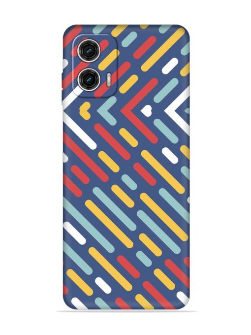 Colored Lines Embossed Soft Silicone Case for Motorola Moto G73 (5G)