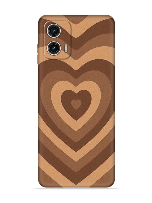 Brown Heart Embossed Soft Silicone Case for Motorola Moto G73 (5G)