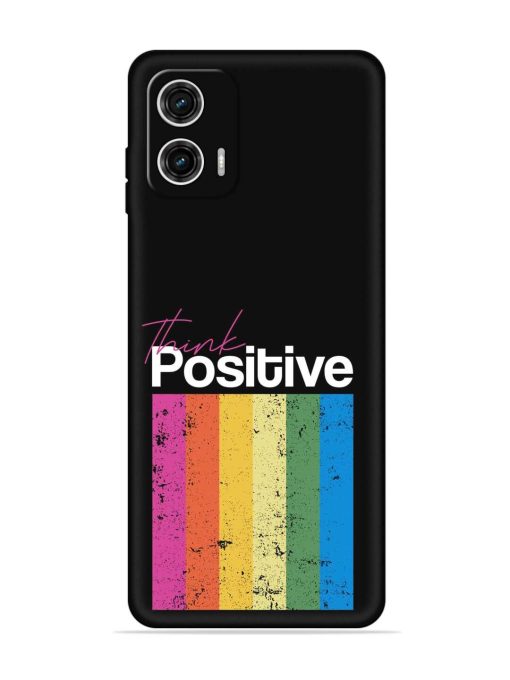 Think Positive Typography Embossed Soft Silicone Case for Motorola Moto G73 (5G) Zapvi