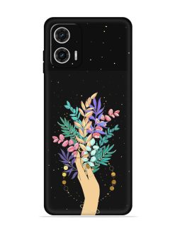 Flower On Hand Embossed Soft Silicone Case for Motorola Moto G73 (5G)