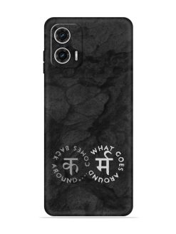 Karma Hindi Word Embossed Soft Silicone Case for Motorola Moto G73 (5G)