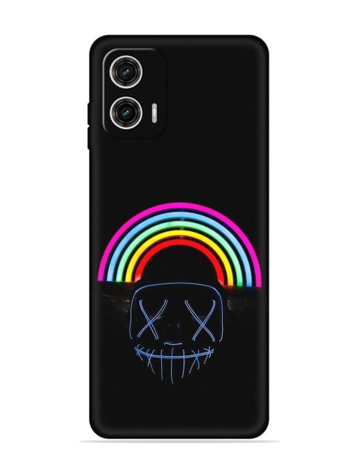 Mask Rainbow Embossed Soft Silicone Case for Motorola Moto G73 (5G) Zapvi