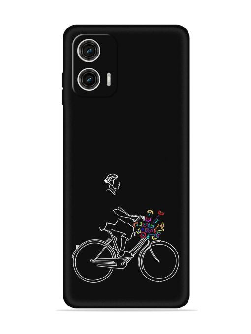 Minimalist Cycle Art Embossed Soft Silicone Case for Motorola Moto G73 (5G) Zapvi