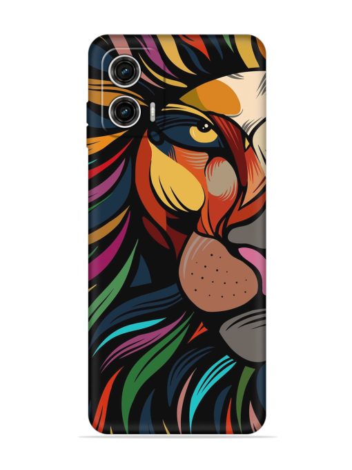 Trippy Lion Art Embossed Soft Silicone Case for Motorola Moto G73 (5G) Zapvi