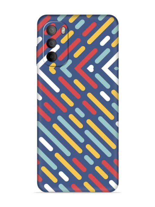 Colored Lines Embossed Soft Silicone Case for Motorola Moto G82 (5G)