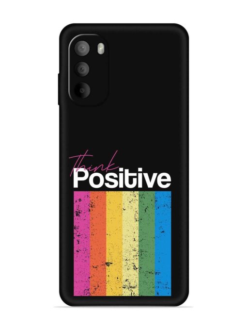 Think Positive Typography Embossed Soft Silicone Case for Motorola Moto G82 (5G)