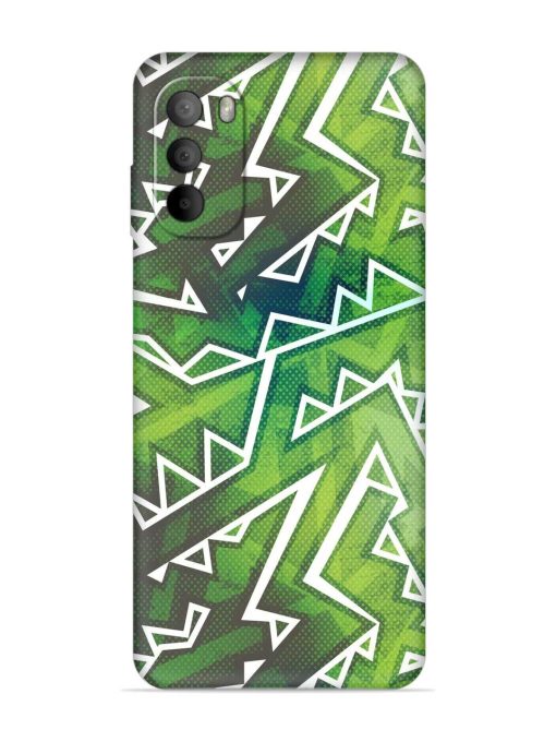 Green Graffiti Seamless Embossed Soft Silicone Case for Motorola Moto G82 (5G)