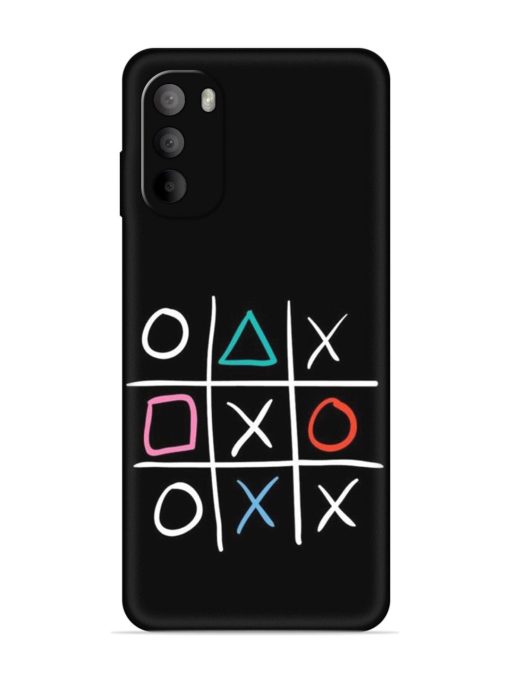 Super Neon Tic-Tac-Toe Embossed Soft Silicone Case for Motorola Moto G82 (5G)