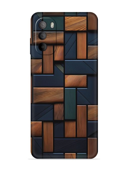 Wooden Background Cubes Embossed Soft Silicone Case for Motorola Moto G82 (5G)