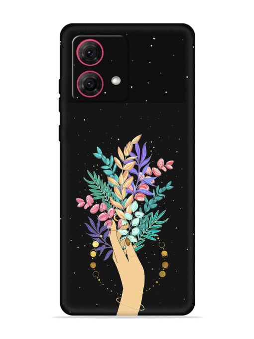 Flower On Hand Embossed Soft Silicone Case for Motorola Moto G84 (5G) Zapvi