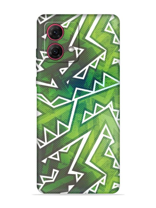 Green Graffiti Seamless Embossed Soft Silicone Case for Motorola Moto G84 (5G)