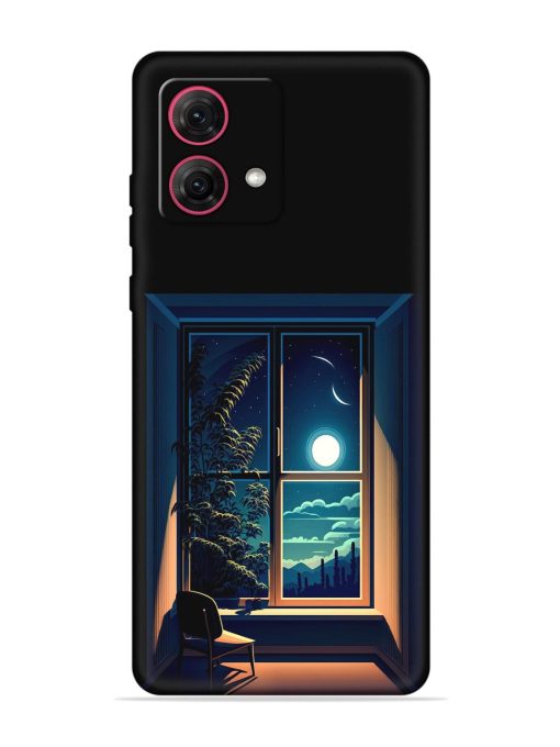 Night View At Window Embossed Soft Silicone Case for Motorola Moto G84 (5G)