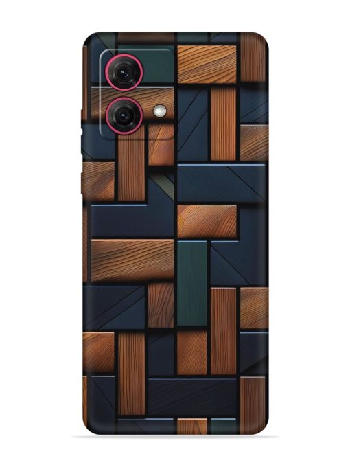 Wooden Background Cubes Embossed Soft Silicone Case for Motorola Moto G84 (5G) Zapvi