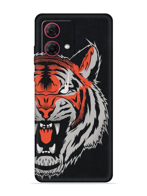 Tiger Aggression Embossed Soft Silicone Case for Motorola Moto G84 (5G)