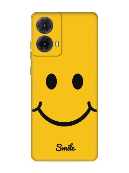 Yellow Smiley Embossed Soft Silicone Case for Motorola Moto G85 (5G)