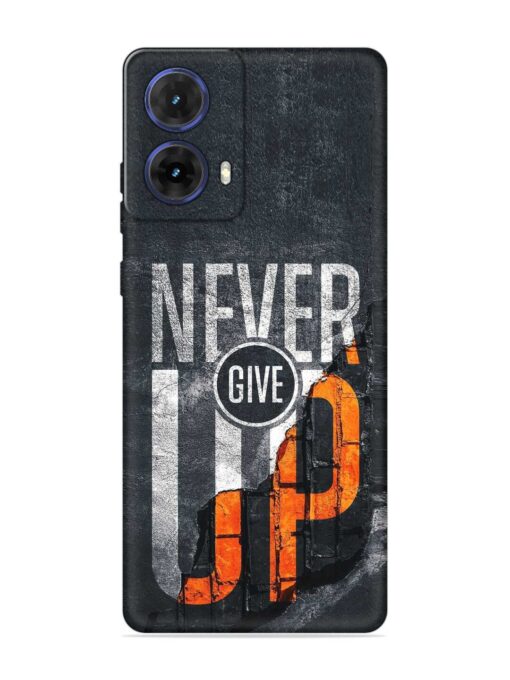 Never Give Up Embossed Soft Silicone Case for Motorola Moto G85 (5G) Zapvi