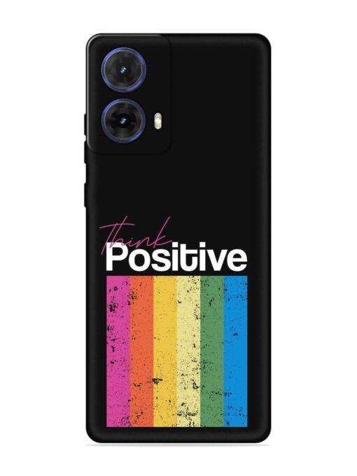 Think Positive Typography Embossed Soft Silicone Case for Motorola Moto G85 (5G) Zapvi