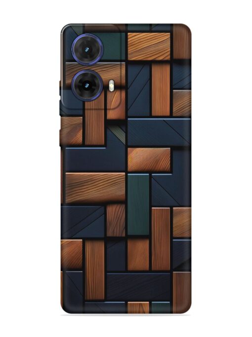 Wooden Background Cubes Embossed Soft Silicone Case for Motorola Moto G85 (5G)