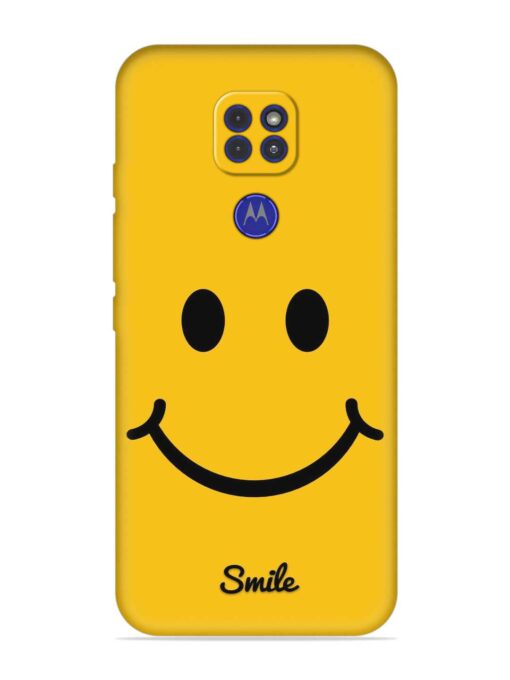 Yellow Smiley Embossed Soft Silicone Case for Motorola Moto G9 Zapvi