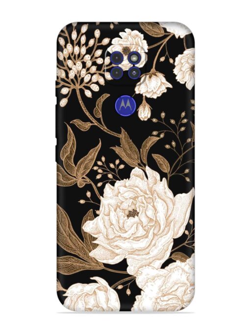 Peonies Roses Floral Embossed Soft Silicone Case for Motorola Moto G9 Zapvi