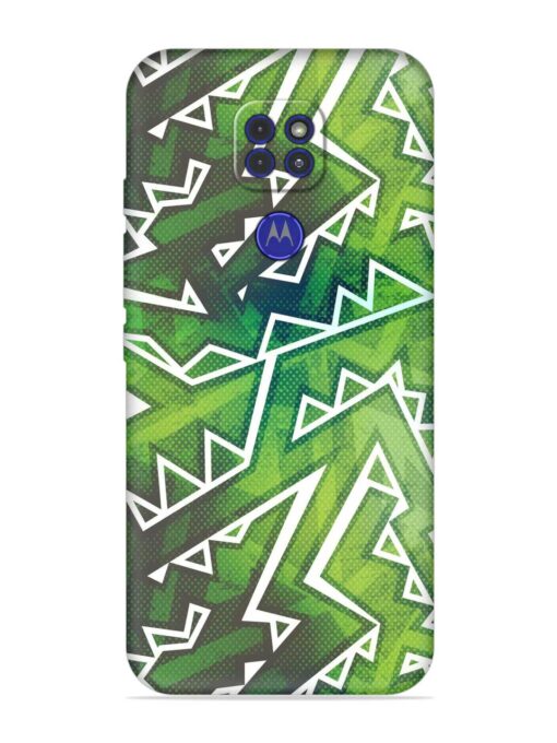 Green Graffiti Seamless Embossed Soft Silicone Case for Motorola Moto G9 Zapvi