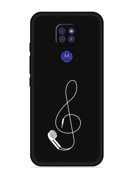 Music Earphone Vector Embossed Soft Silicone Case for Motorola Moto G9 Zapvi