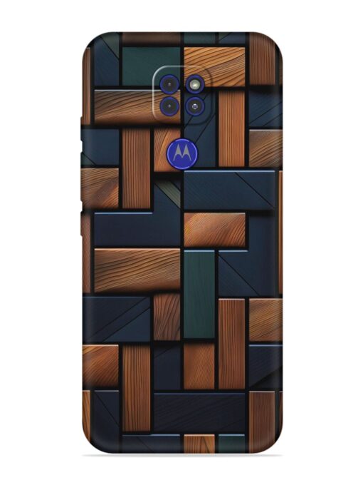 Wooden Background Cubes Embossed Soft Silicone Case for Motorola Moto G9 Zapvi