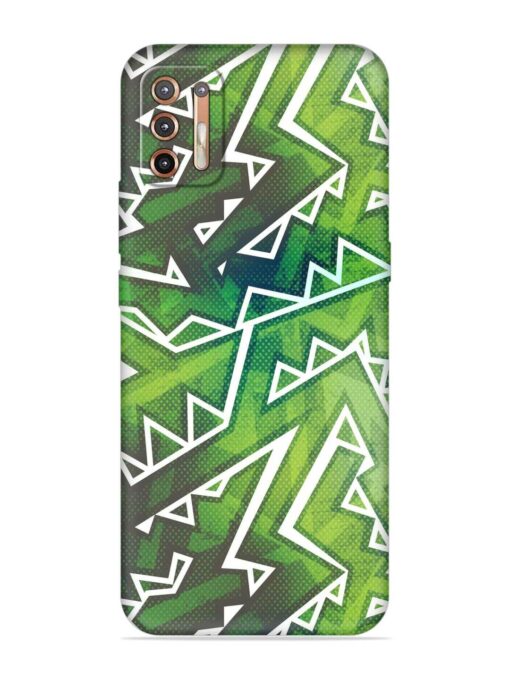 Green Graffiti Seamless Embossed Soft Silicone Case for Motorola Moto G9 Plus Zapvi