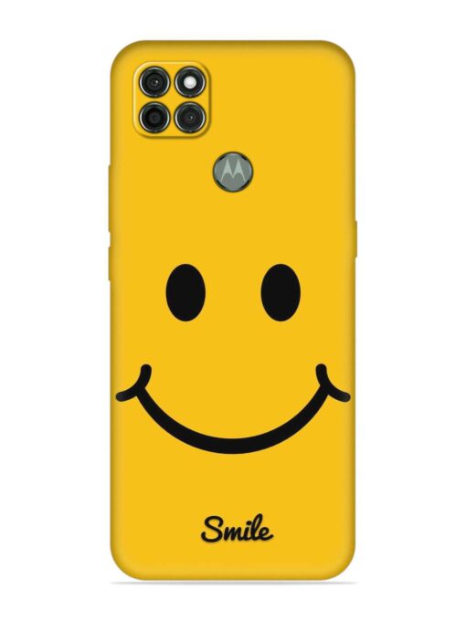 Yellow Smiley Embossed Soft Silicone Case for Motorola Moto G9 Power Zapvi