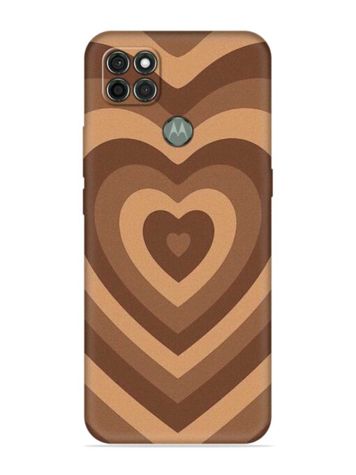 Brown Heart Embossed Soft Silicone Case for Motorola Moto G9 Power Zapvi