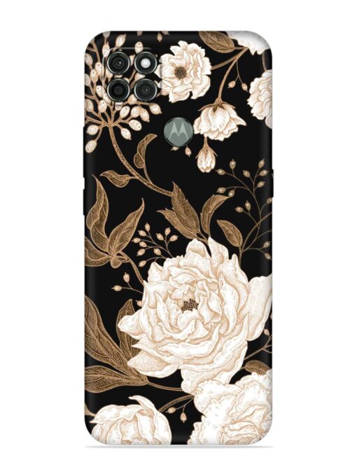 Peonies Roses Floral Embossed Soft Silicone Case for Motorola Moto G9 Power Zapvi