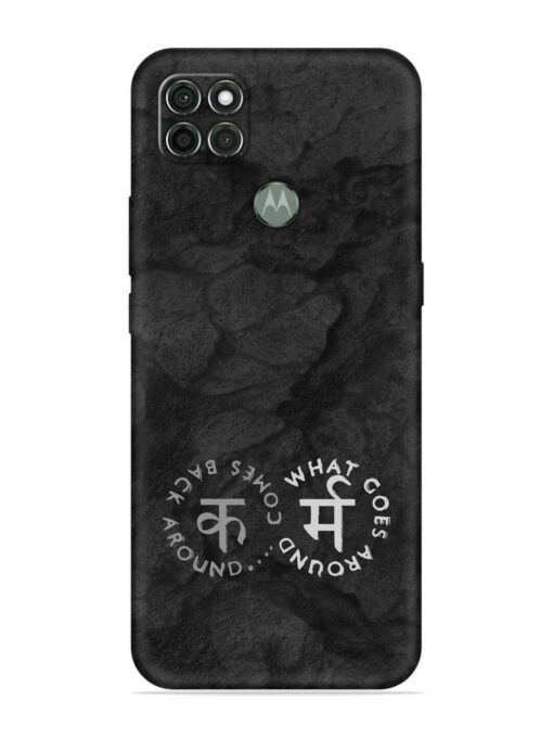 Karma Hindi Word Embossed Soft Silicone Case for Motorola Moto G9 Power Zapvi